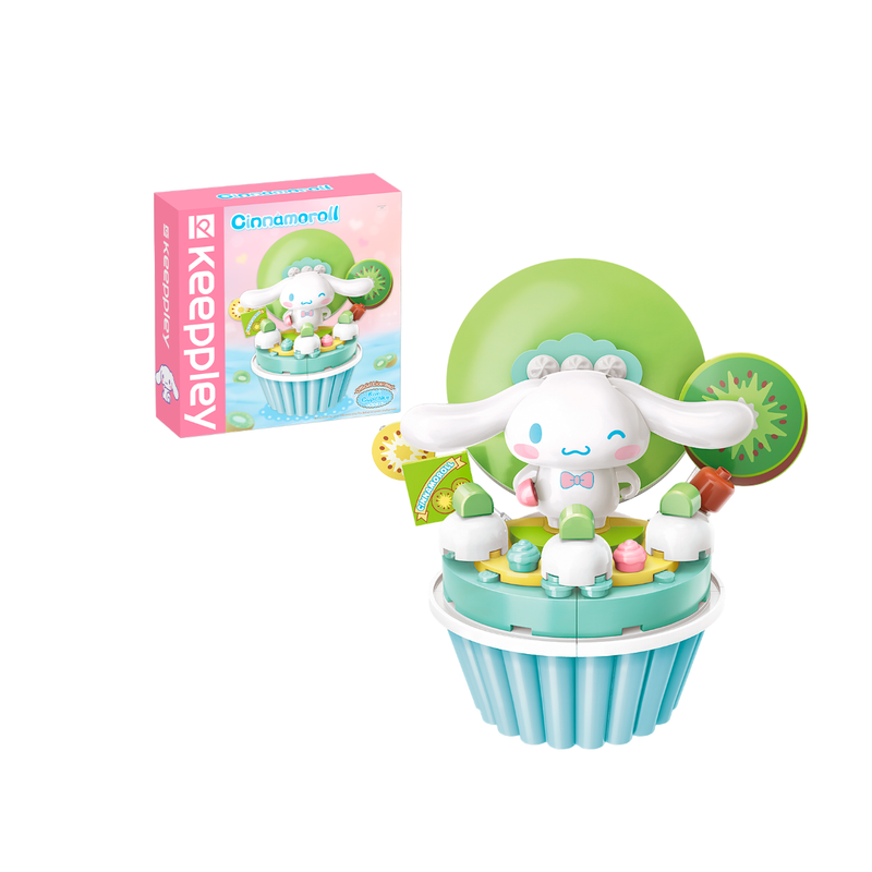 Bloco de montar Cupcake de Kiwi do Cinnamoroll Hello Kitty e Amigos Keepplay