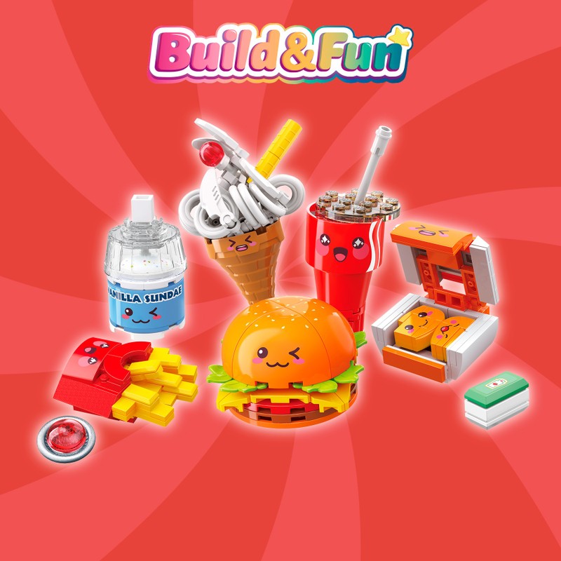 Bloco de Montar Set Build & Fun Fast Food Qman