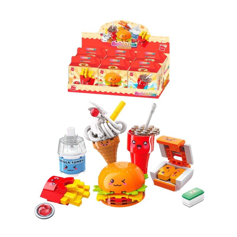 Bloco de Montar Set Build & Fun Fast Food Qman