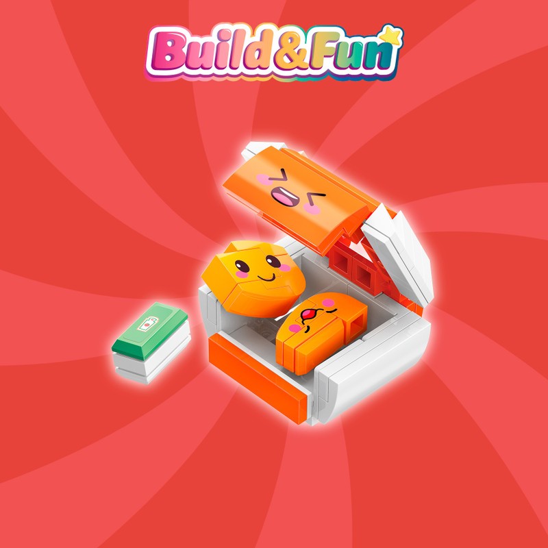 Bloco de Montar Nuggets Build & Fun Fast Food Qman   