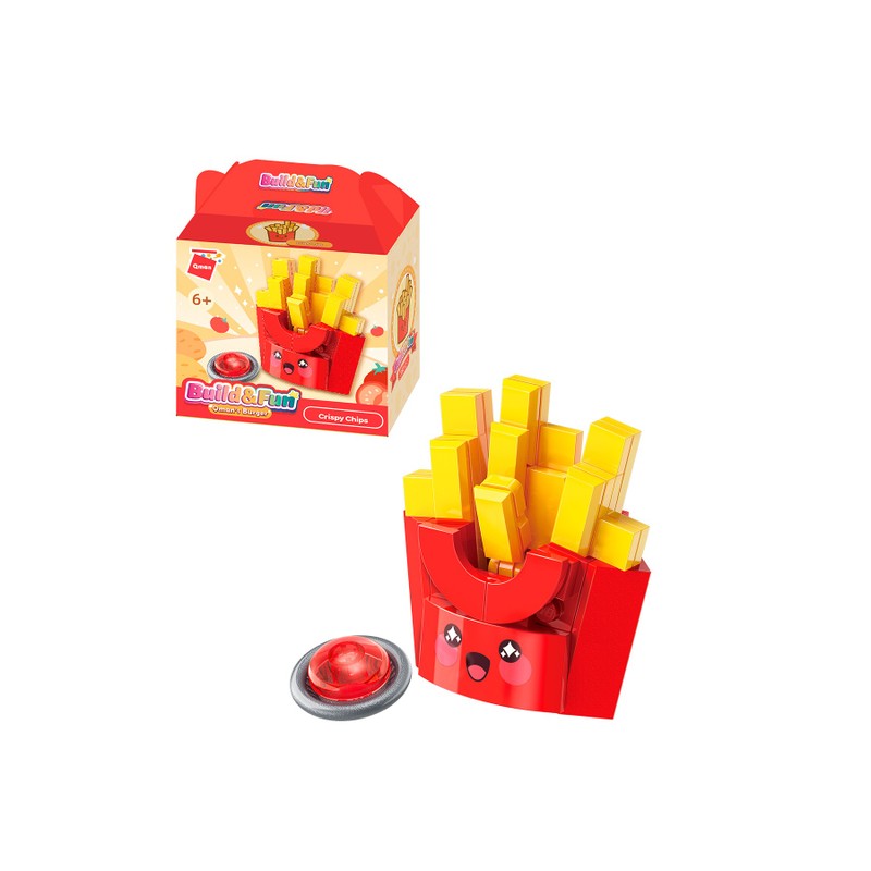 Bloco de Montar Batata Frita Build & Fun Fast Food Qman   