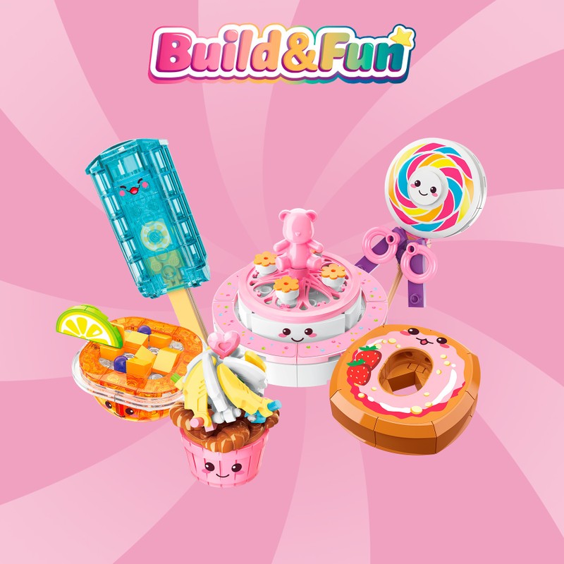 Bloco de Montar Set Build & Fun Comidinhas Qman