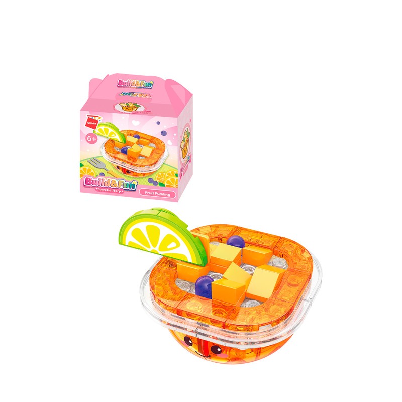 Bloco de Montar Pudim de Frutas Build & Fun Comidinhas Qman   