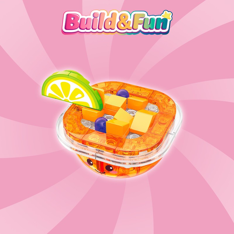 Bloco de Montar Pudim de Frutas Build & Fun Comidinhas Qman   