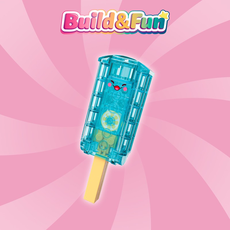 Bloco de Montar Picolé Delicioso Build & Fun Comidinhas Qman   