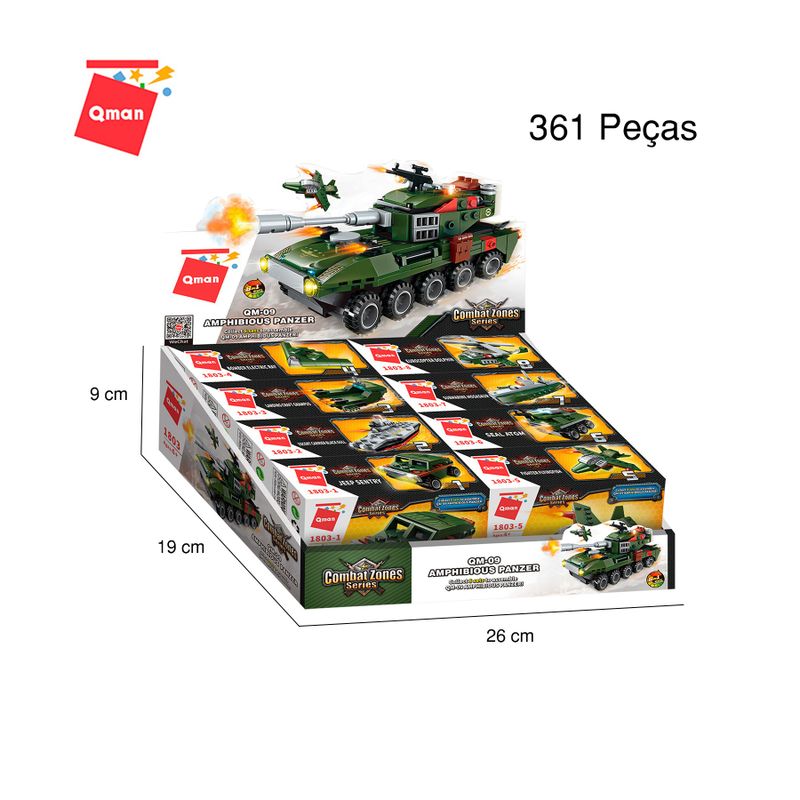 Bloco de Montar Set Combat Zones Series Militar Keepplay