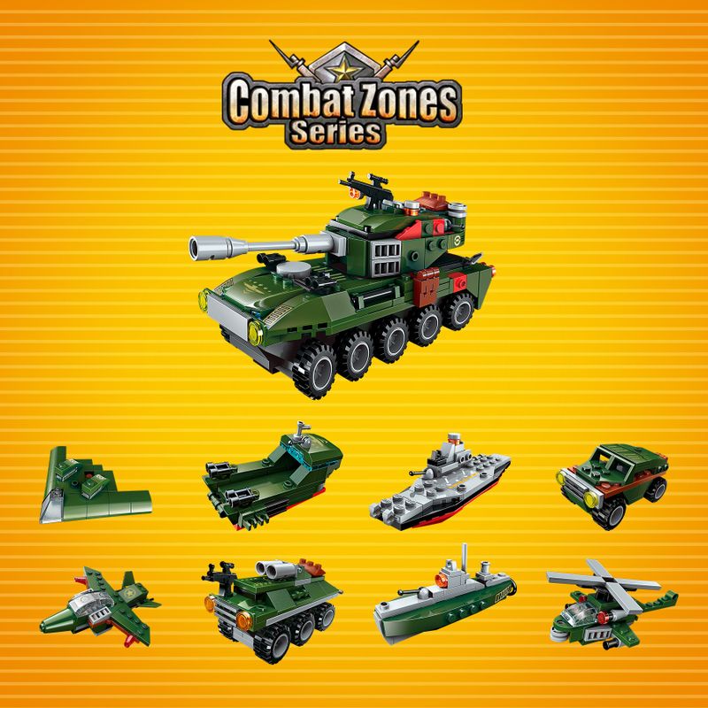 Bloco de Montar Set Combat Zones Series Militar Keepplay