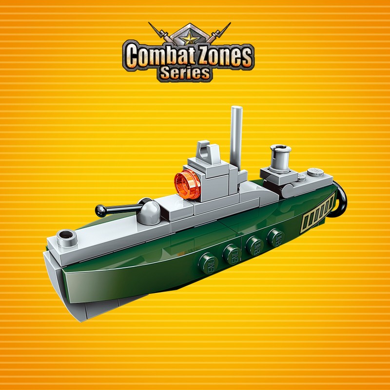 Bloco de Montar Submarino Militar Combat Zones Series Qman