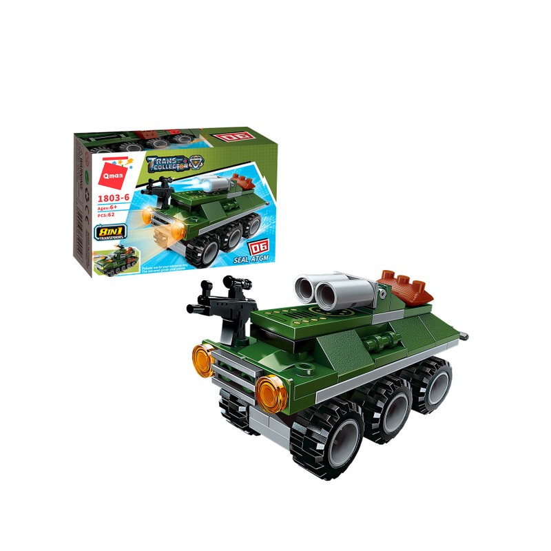 Bloco de Montar Tanque Militar Combat Zones Series Qman