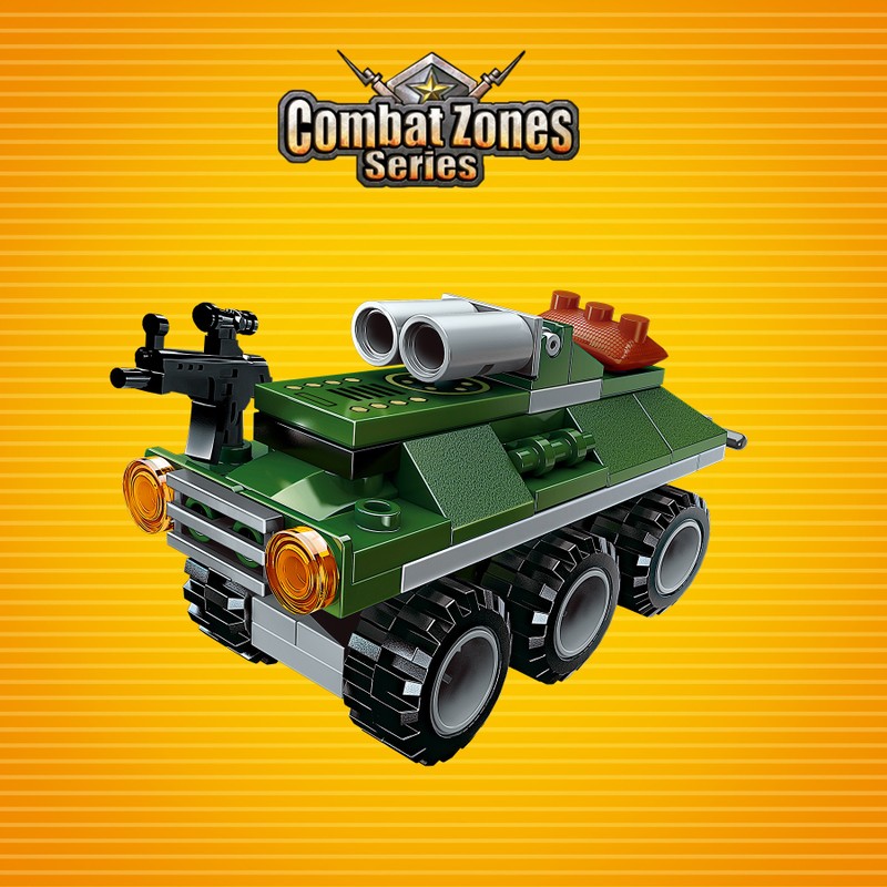 Bloco de Montar Tanque Militar Combat Zones Series Qman