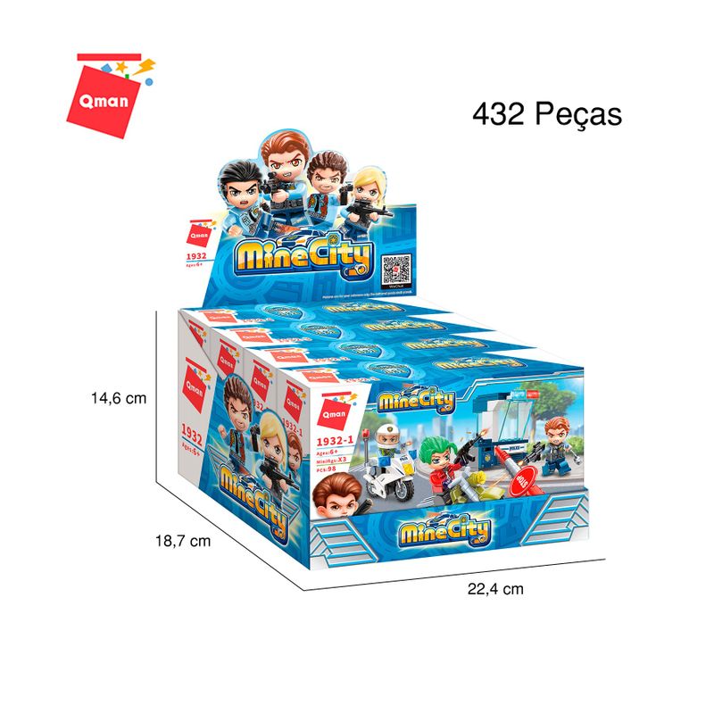 Bloco de Montar Set Polícial Mine City Keepplay