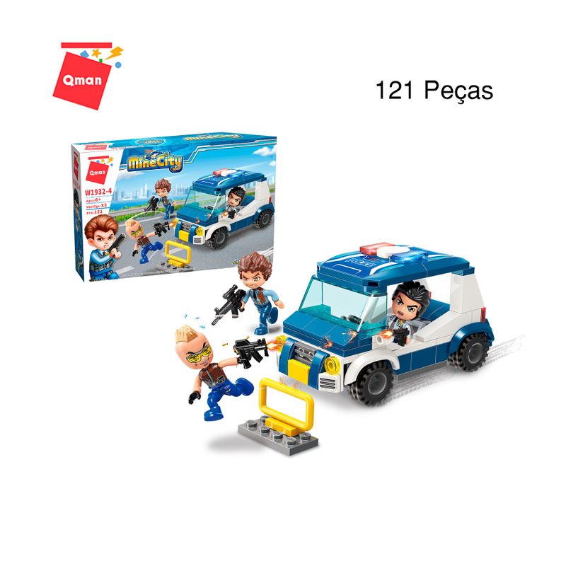 Bloco de Montar Set Polícial Mine City Keepplay