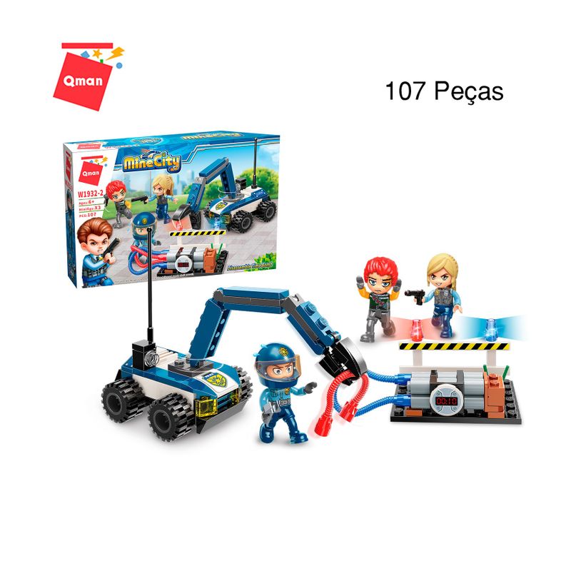 Bloco de Montar Set Polícial Mine City Keepplay