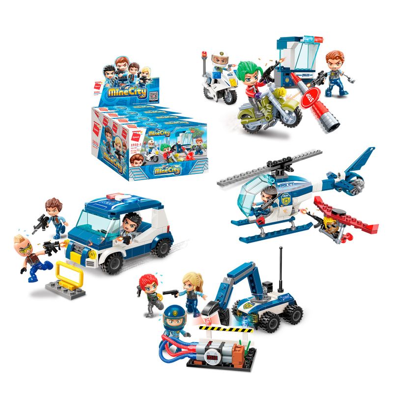 Bloco de Montar Set Polícial Mine City Keepplay