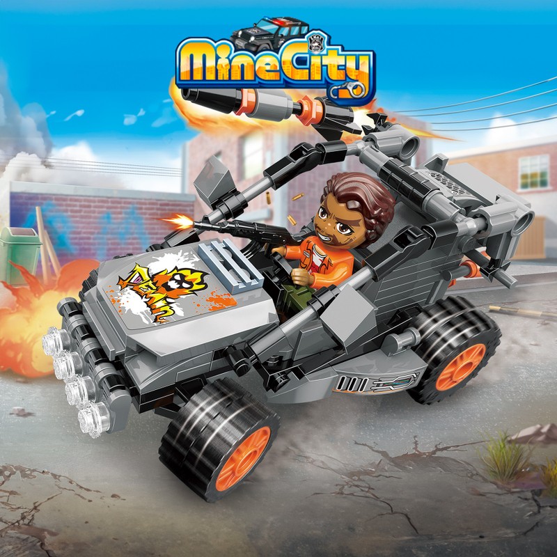 Bloco de Montar Carro do Bandido Mine City Qman