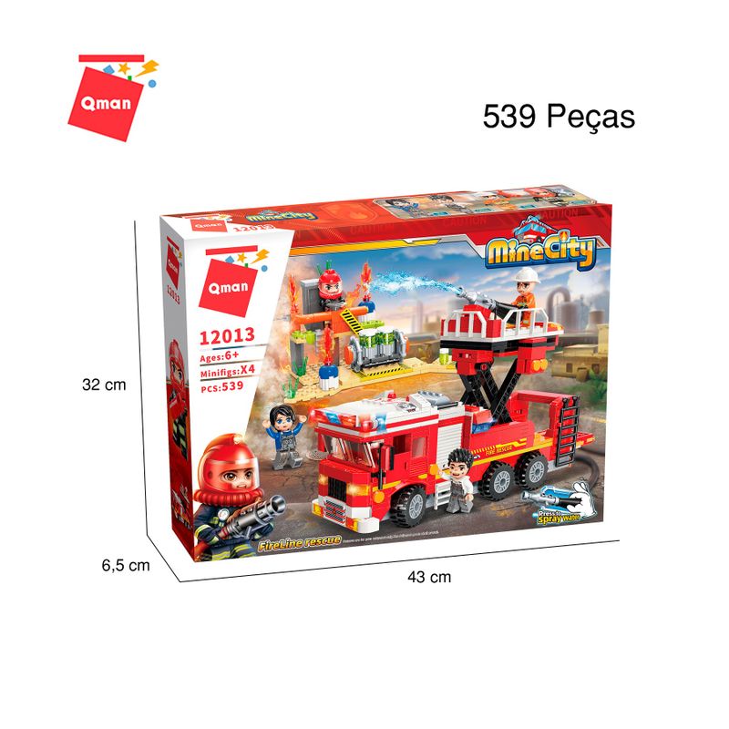 Bloco de Montar Bombeiros ao Resgate Mine City Keepplay