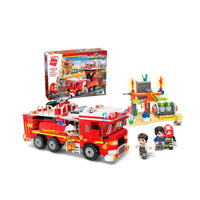 Bloco de Montar Bombeiros ao Resgate Mine City Keepplay