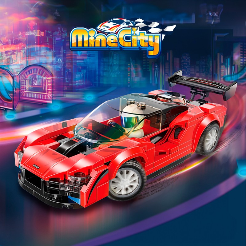 Bloco de Montar Carro Senna S5N-N1 Mine City Qman