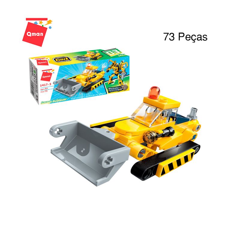 Bloco de Montar Trator de esteira Mineração Trans Collector Construção Keepplay