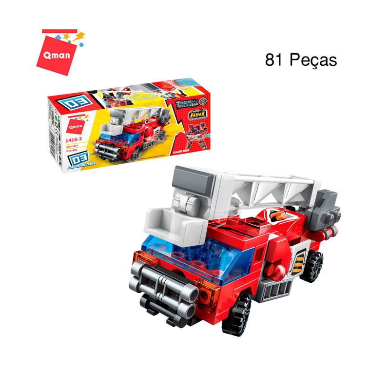 Bloco de Montar Set Trans Collector Bombeiros 6 formam 1 Keepplay