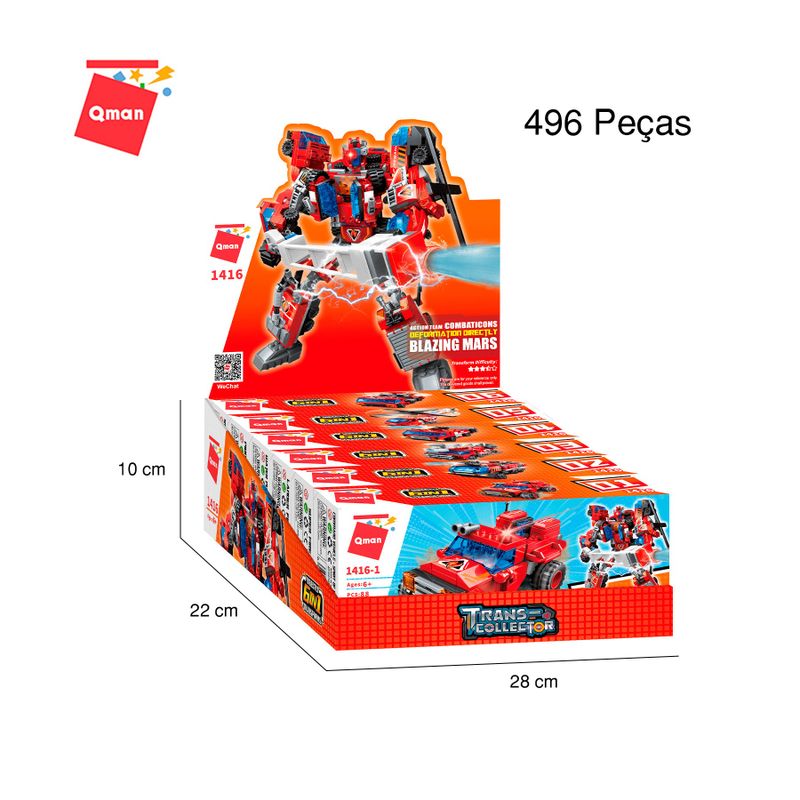 Bloco de Montar Set Trans Collector Bombeiros 6 formam 1 Keepplay