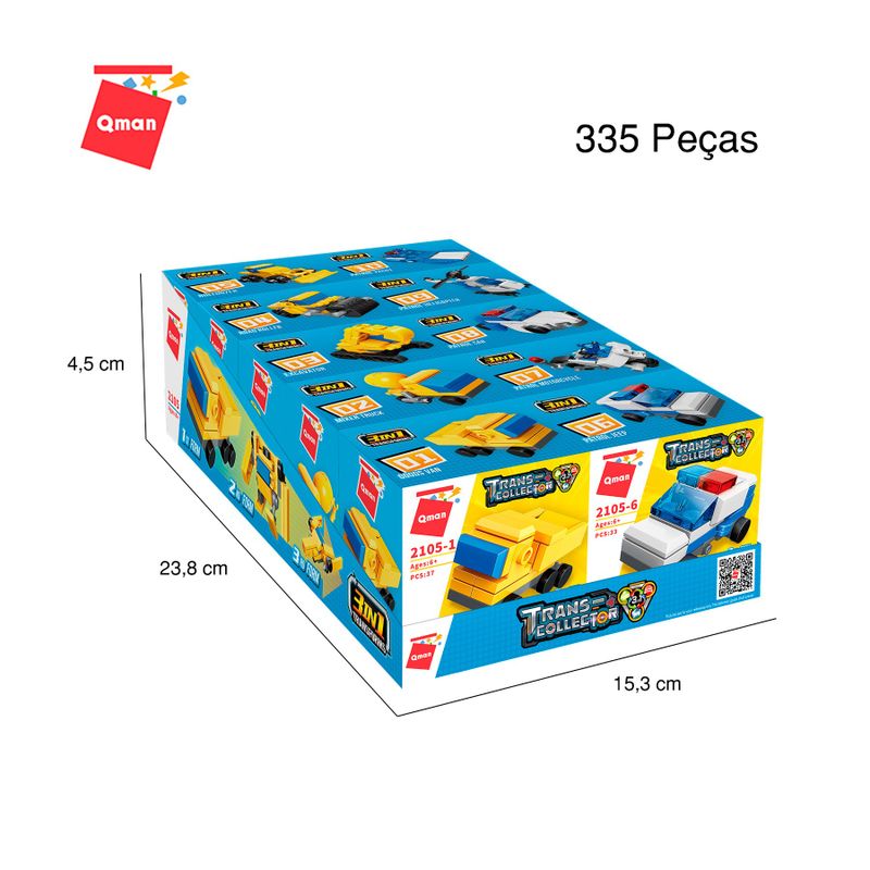 Bloco de Montar Set Trans Collector Construção e Polícial 3 em 1 Keepplay