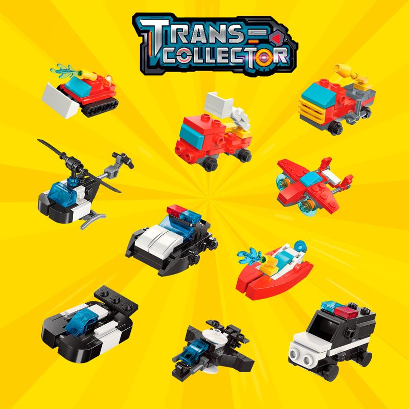 Bloco de Montar Set Trans Collector Bombeiro e Polícia 3 em 1 Keepplay