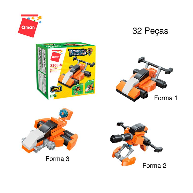 Bloco de Montar Set Trans Collector Militar e Transportes 3 em 1 Keepplay