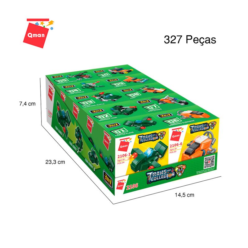 Bloco de Montar Set Trans Collector Militar e Transportes 3 em 1 Keepplay
