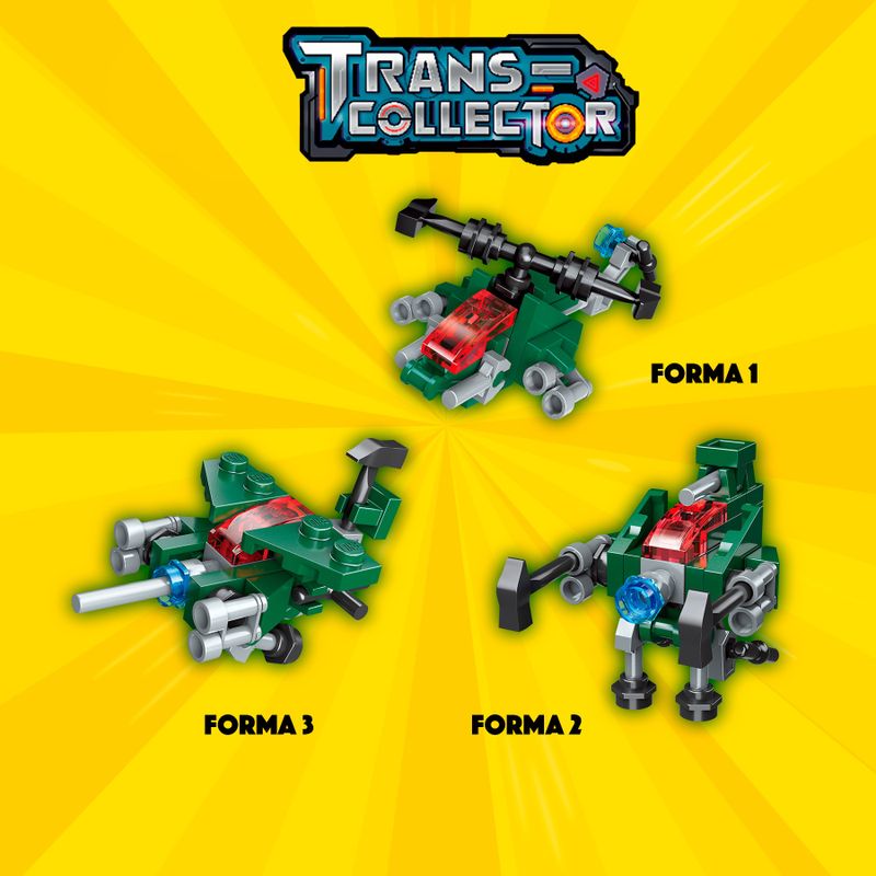 Bloco de Montar Helicóptero Militar Trans Collector Militar e Transportes 3 em 1 Keepplay