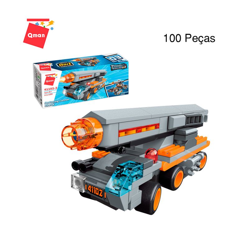 Bloco de Montar Super Canhão Laser Trans Collector Veículos Blindados Keepplay
