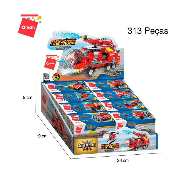 Bloco de Montar Set Combat Zones Super Bombeiro Keepplay