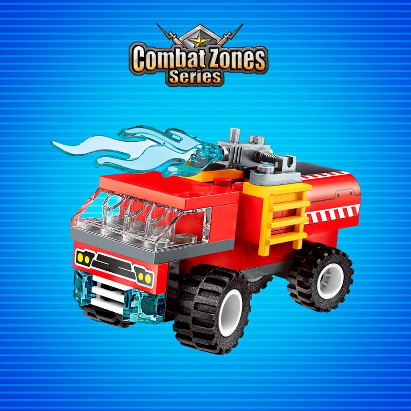 Bloco de Montar Caminhão de Bombeiro Combat Zones Super Bombeiro Keepplay