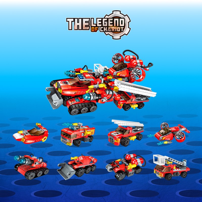 Bloco de Montar Set The Legend of Chariot Bombeiros Qman