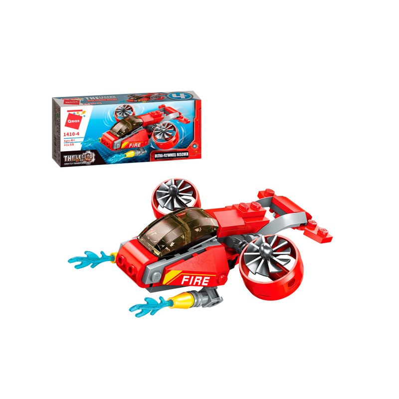 Bloco de Montar Drone de Bombeiro The Legend of Chariot Qman