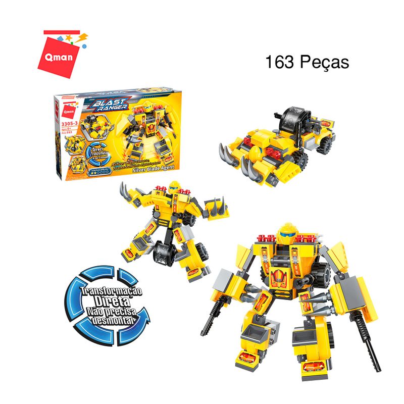 Bloco de Montar Set Blast Ranger Robô Keepplay