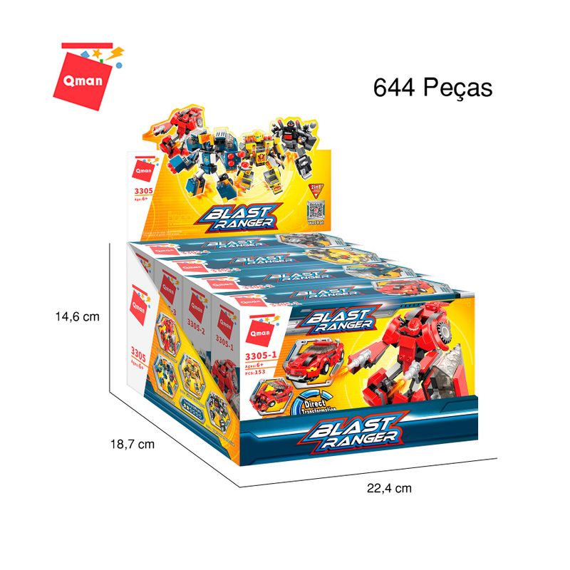Bloco de Montar Set Blast Ranger Robô Keepplay