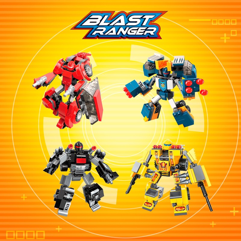 Bloco de Montar Set Blast Ranger Robô Qman