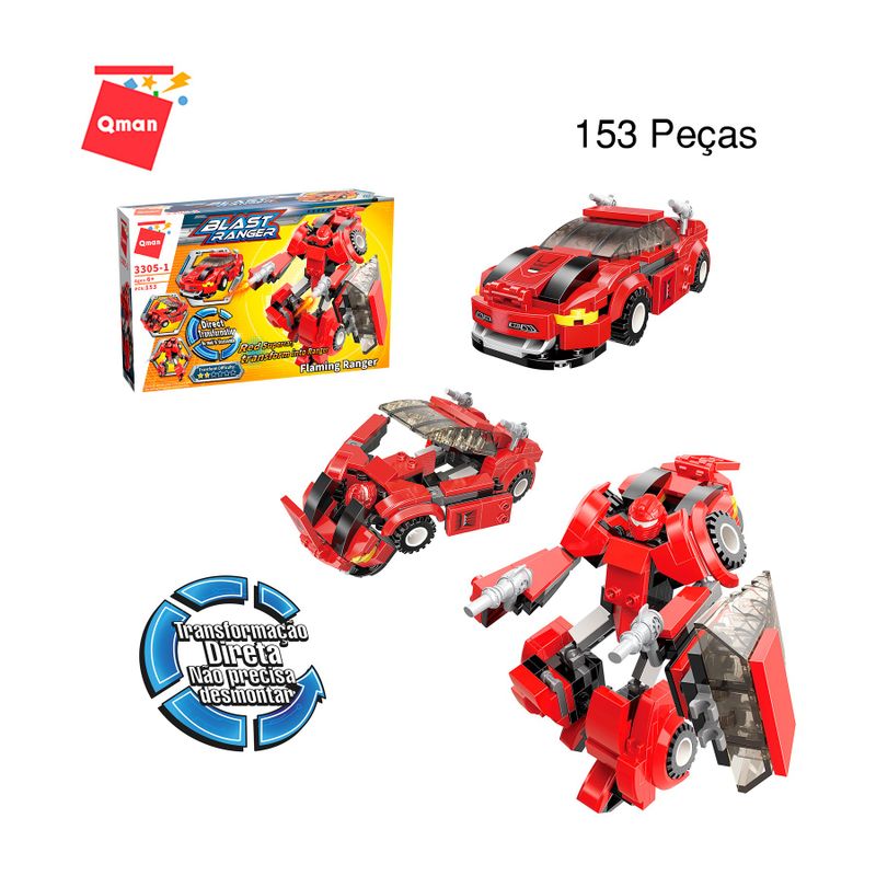 Bloco de Montar Set Blast Ranger Robô Keepplay