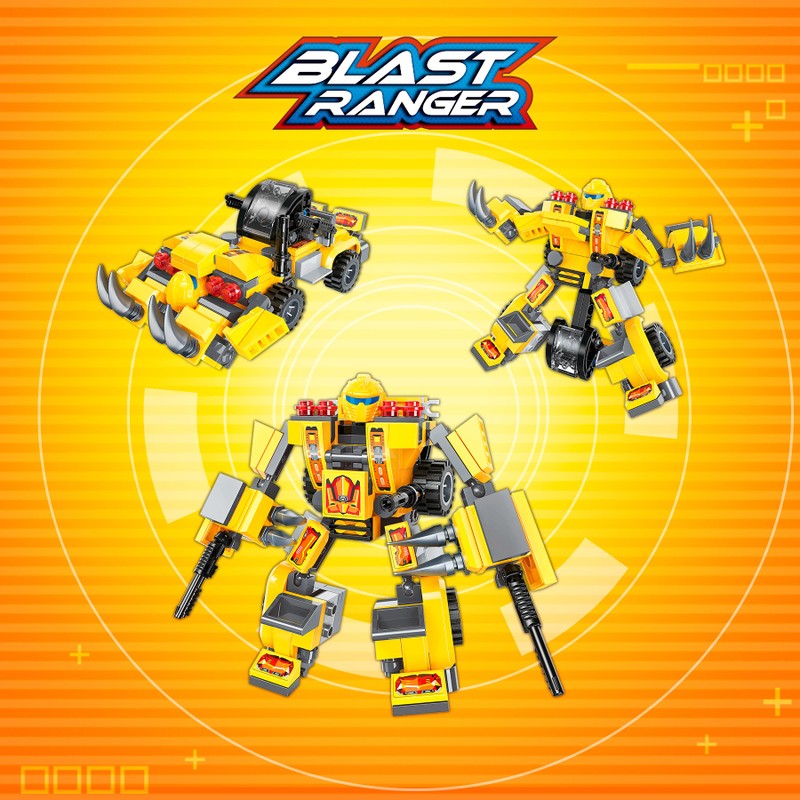 Bloco de Montar Agente Silver Blade Blast Ranger Robô Qman