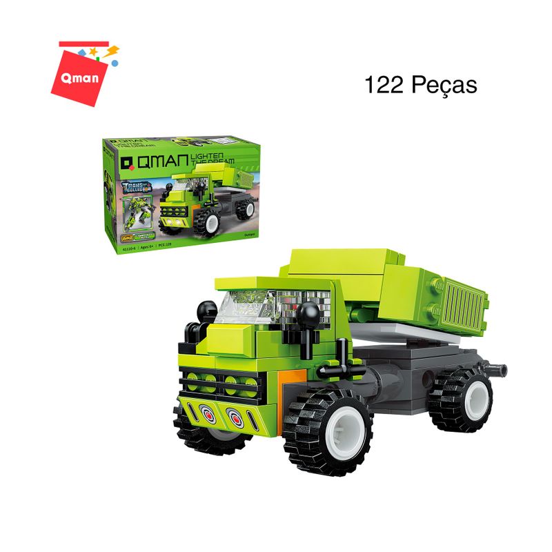 Bloco de Montar Set Veículos Pesados Trans Collector Keepplay