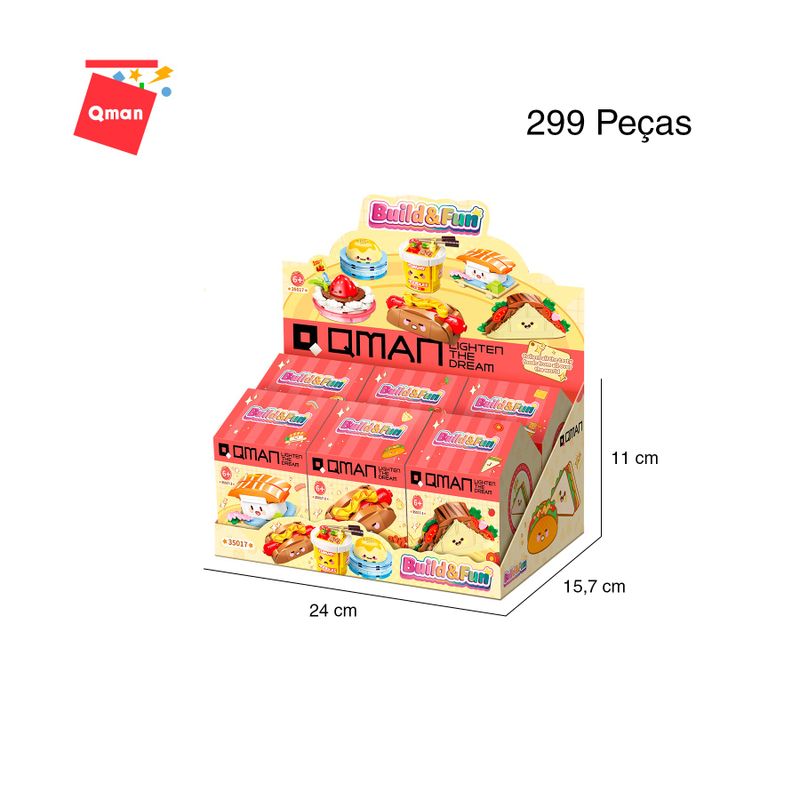 Bloco de Montar Set Build & Fun Comidinhas de Restaurante Keepplay