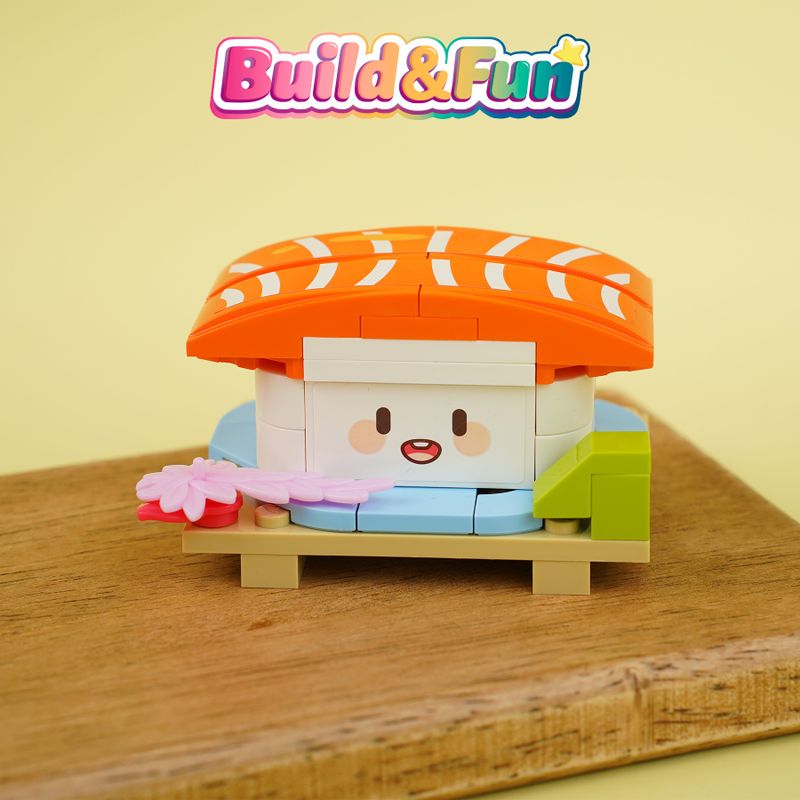 Bloco de Montar Niguiri Build & Fun Comidinhas de Restaurante Qman