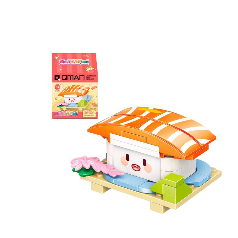 Bloco de Montar Niguiri Build & Fun Comidinhas de Restaurante Qman
