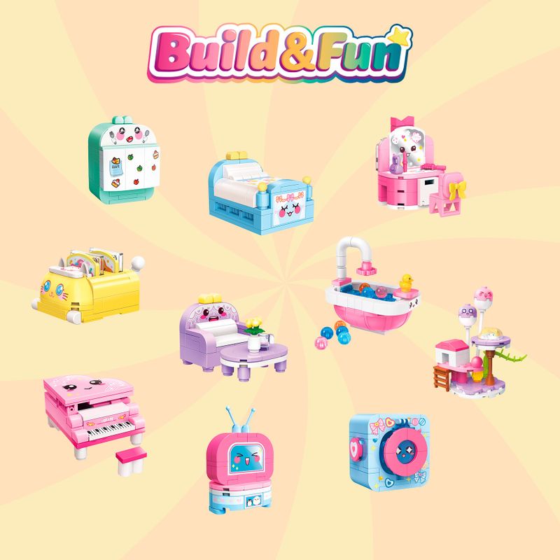 Bloco de Montar Set Build e Fun Casa Keepplay