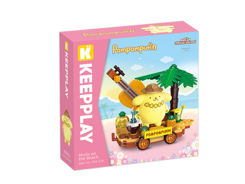 Bloco de Montar Música na Praia Pompompurin Hello Kitty e Amigos Keepplay