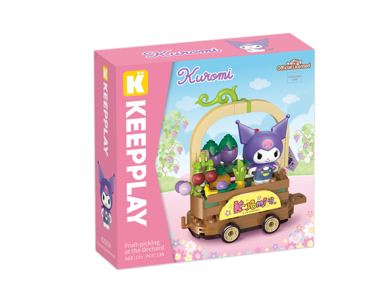 Bloco de Montar Colhendo Frutas no Pomar Kuromi Hello Kitty e Amigos Keepplay