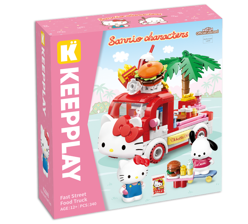 Bloco de Montar Food Truck Pochacco Hello Kitty e Amigos Keepplay
