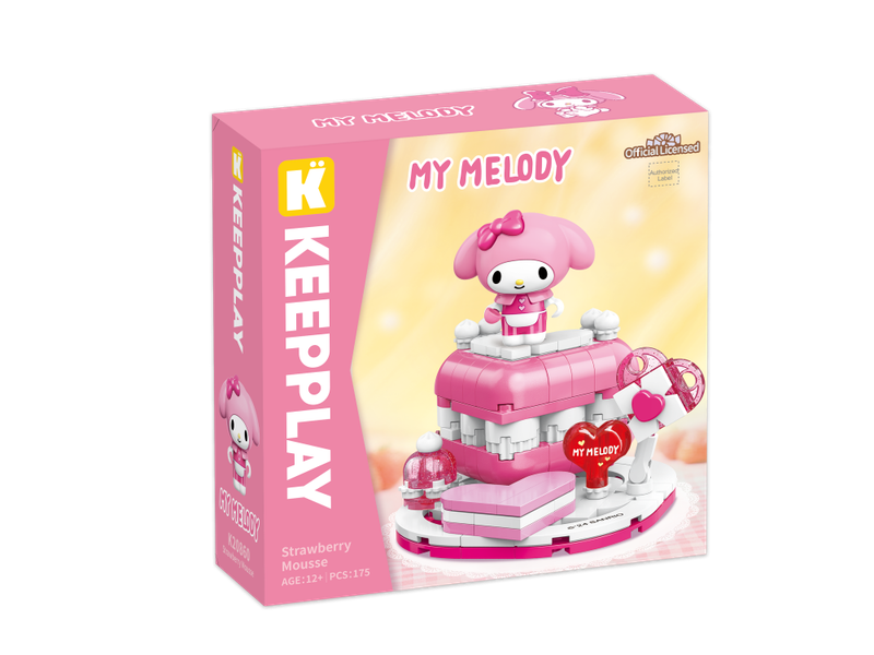 Bloco de Montar Mousse de Morango My Melody Hello Kitty e Amigos Keepplay
