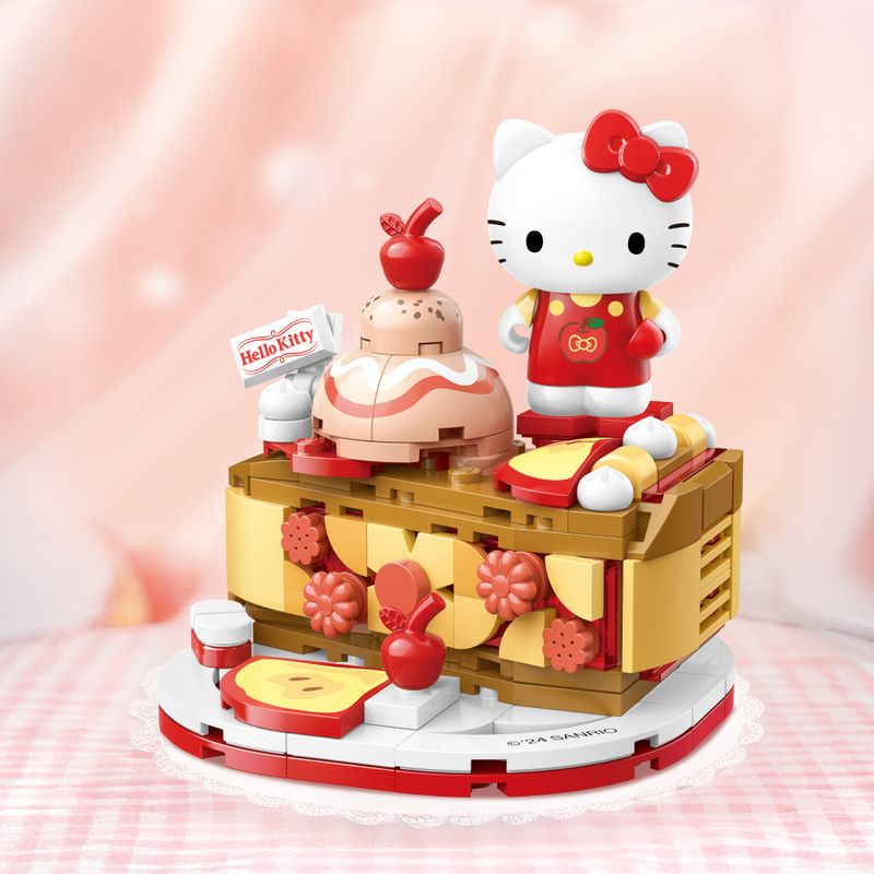 Bloco de Montar Torta de Maça Doce Hello Kitty e Amigos Keepplay